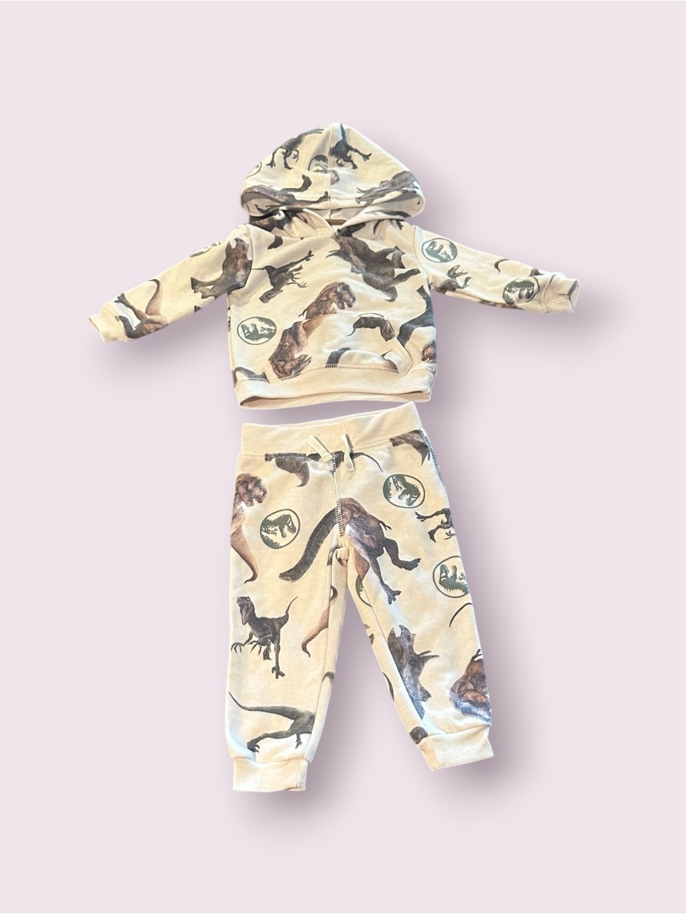 Toddler Boy Jurassic World All Over Dinosaur Print Hoodie And Pants Sz 12 Mon